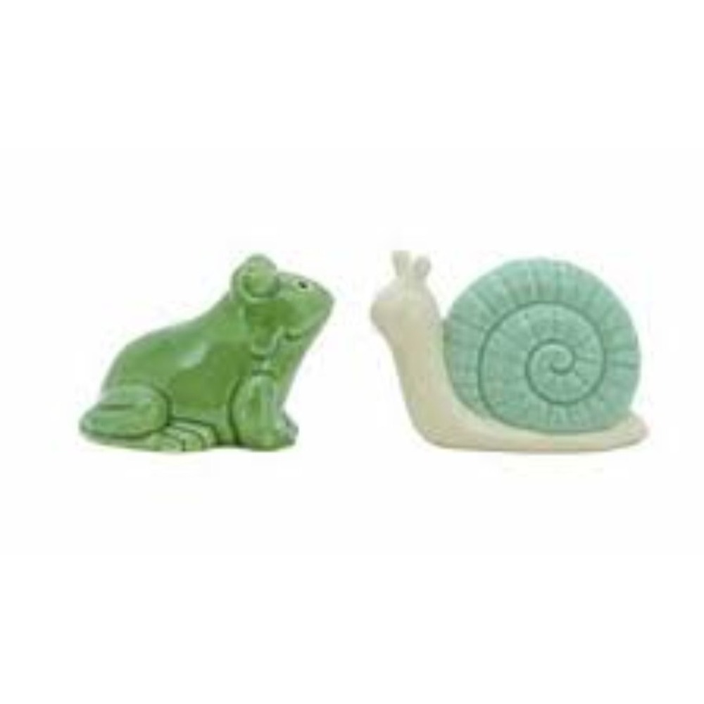 Celebrate Frog and Snail Salt and Pepper Shakers 2 Piece Set New